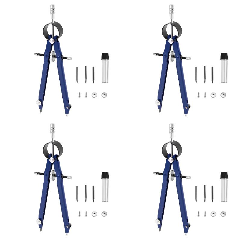 Math Geometry Set With Compass - Lot de 4 compas professionnels, compas